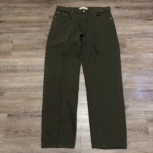 Levis 550 Relaxed Fit Jeans Mens 38x32 Olive Green Denim Pants 00550-0640